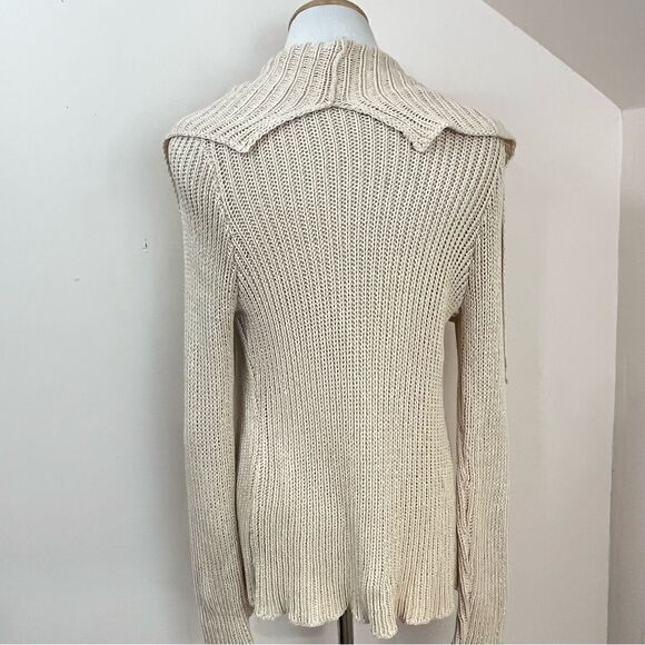 Peruvian Connection Cotton Open Front Cardigan Cream S - Picture 5 of 7
